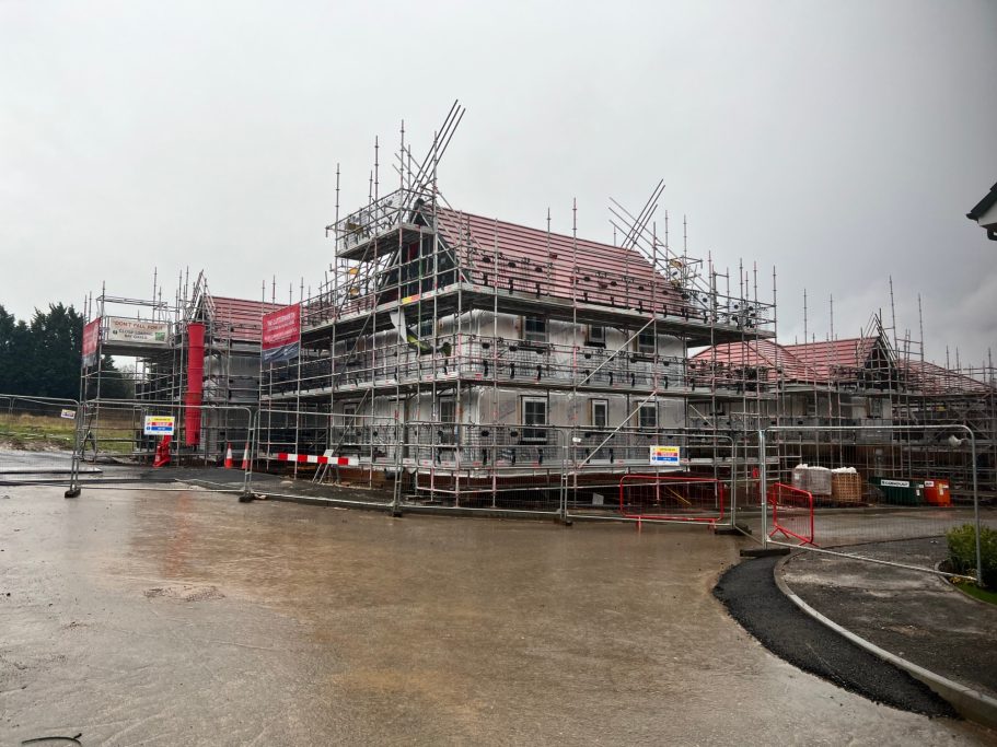 Plettac System Scaffold Timber frame Plettac System Scaffold for 180 timber frame new build houses in Leicester